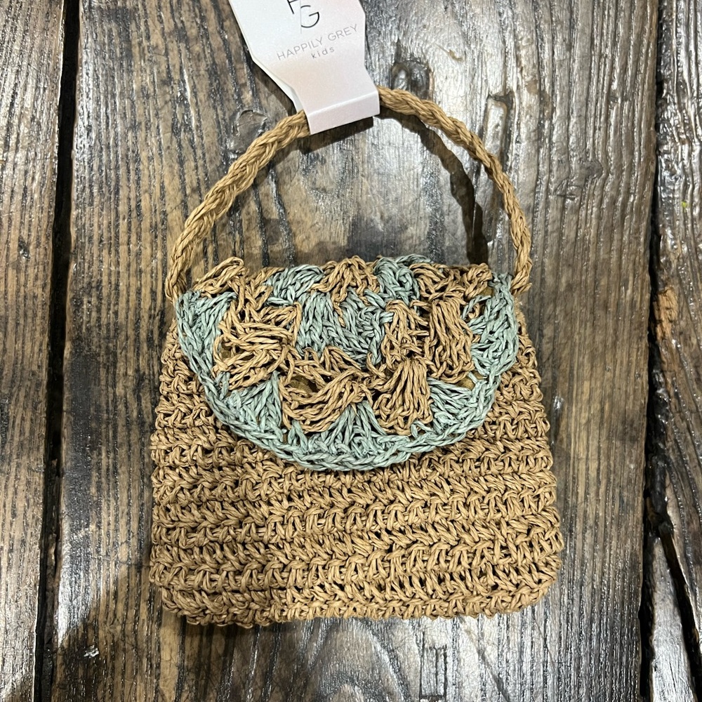 Happily Grey Kids Woven Stylish Purse 6”
